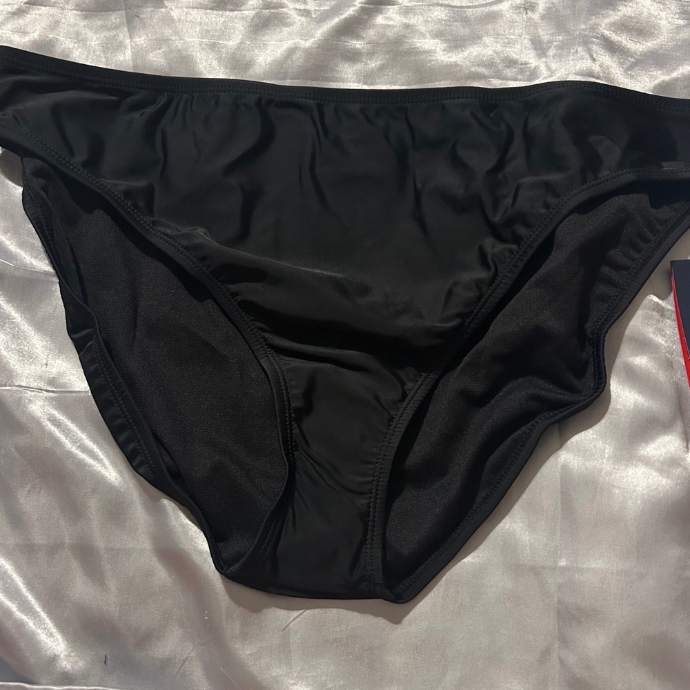 Reebok Womens Black Bikini Swim Bottoms Athletic Mid Rise Size 16 NWT